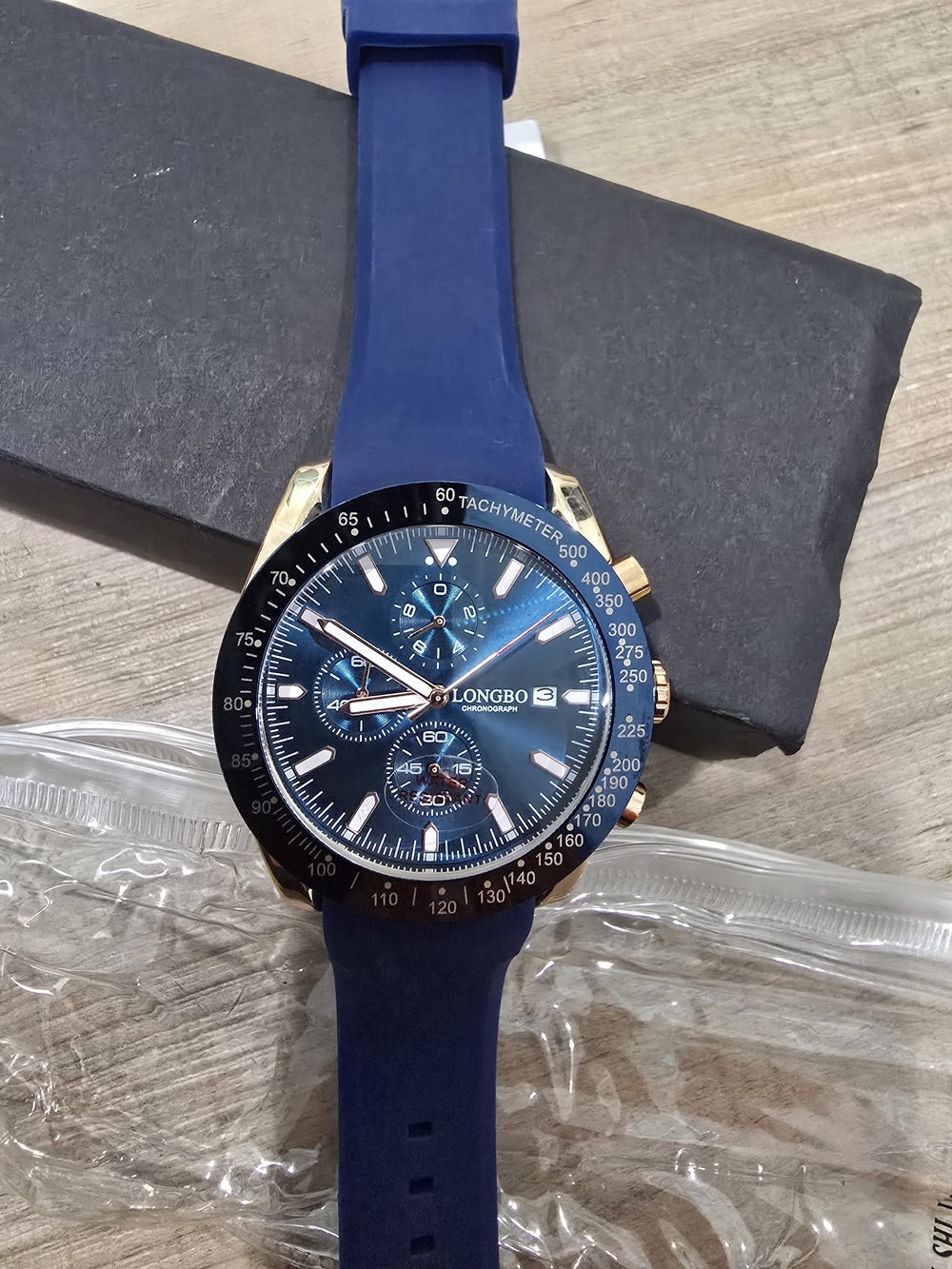 Men's Blue Chronograph Watch with Blue Strap